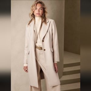 Banana Republic Natural Double Cloth Pea Coat